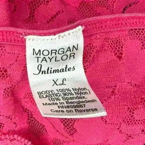 Y2k 90s Barbie Pink Lace Morgan Taylor Slip Size XL - Picture 6 of 7